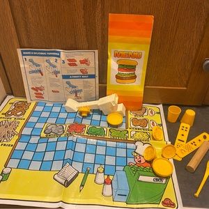 Vintage 1977 Burger King General Mills Play Doh Mat, Pieces, Pamplet